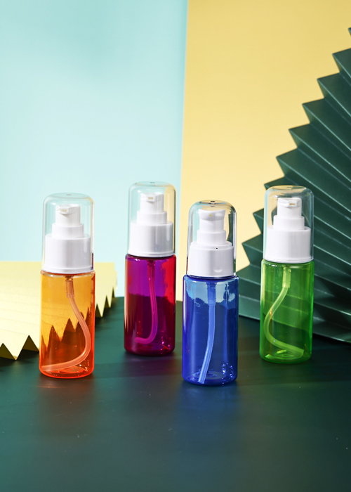 Flacon cu pompă de loțiune cilindric transparent de culoare PET de 60 ml