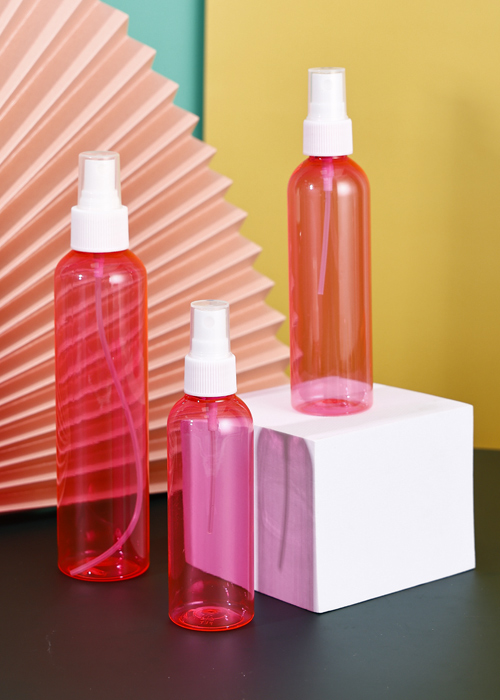 Sticla transparenta roz PET de 100ml-200ml
