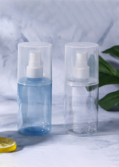 Flacon pulverizator transparent cu capac mare cilindric PET de 200 ml
