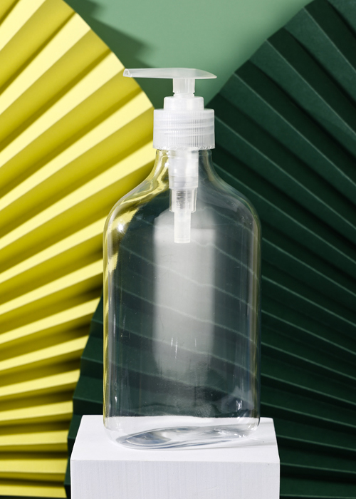 Flacon de dezinfectant pentru mâini cu pompă de loțiune transparentă PET de 500 ml