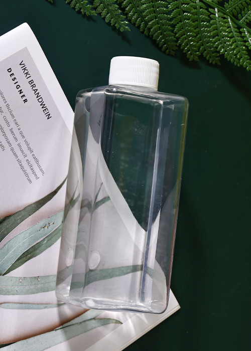 Flacon plat pătrat transparent de 200 ml PET