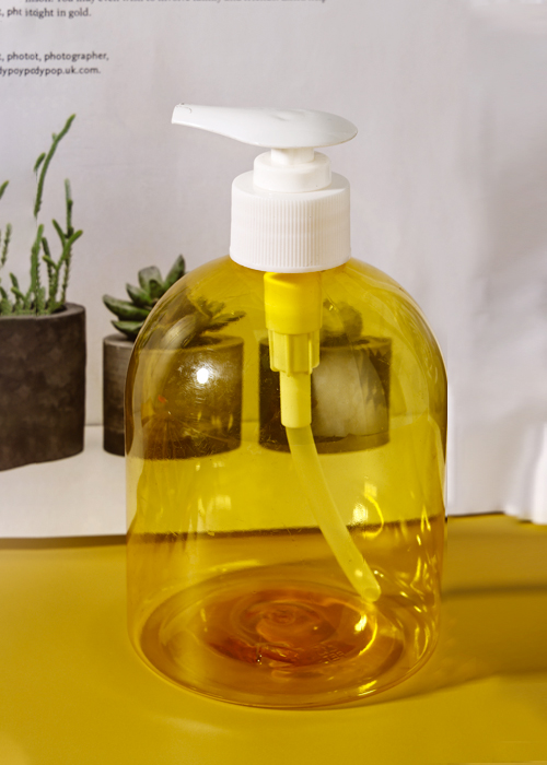 Flacon cu pompă de loțiune pentru dezinfectant de mâini cu gel rotund, transparent, de 500 ml
