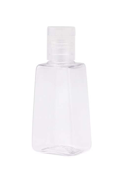Sticlă trapezoidală transparentă PET de 30 ml cu capac cu cârlig flip-top