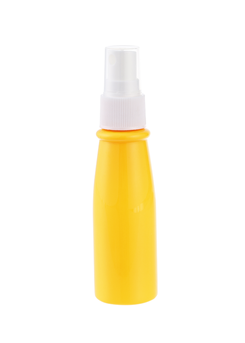 Flacon pulverizator conic PET de 60 ml de culoare reală. Sticla dezinfectantă cu alcool