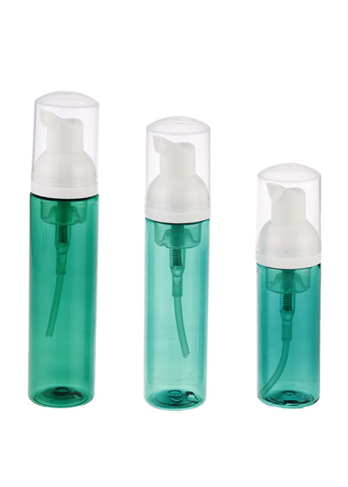 Flacon de 60-120 ml verde PET cu pompa de presiune sticla dezinfectanta pentru maini