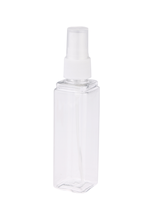 Flacon pulverizator pătrat transparent de 60 ml PET