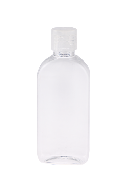 60-100 ml PET loțiune ovală cu gel plat flacon flip top flacon dezinfectant pentru mâini
