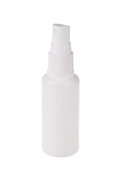 Flacon cu pulverizare albă PE de 60-100 ml cu umăr rotund