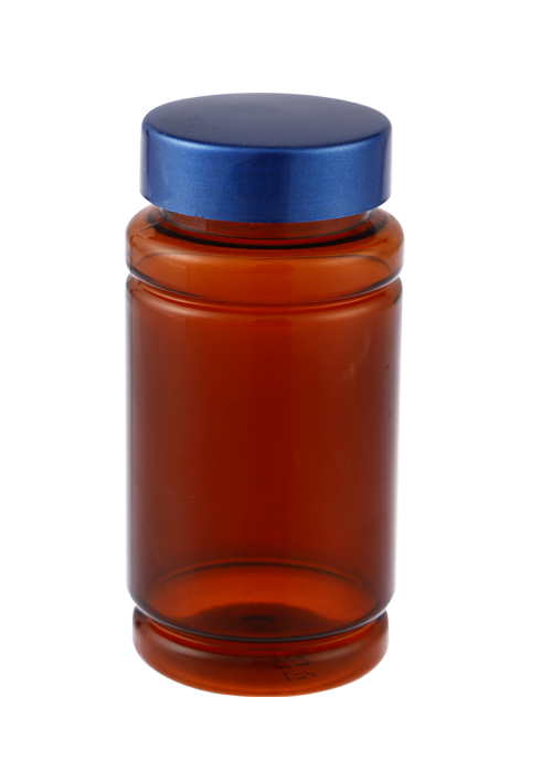 150g Sticla cu capsule din bambus PET Capsulă metalică maro Flacon pentru produse de sănătate