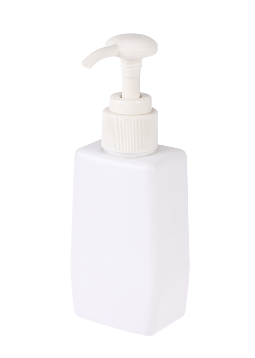 Flacon de dezinfectant pentru mâini cu pompă de presiune cu loțiune cu gel pătrat alb PE de 120 ml