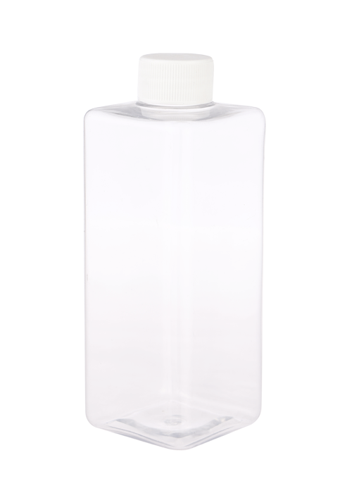 Sticlă pătrată transparentă PET de 300 ml